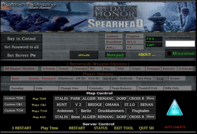United Fairplay Spearhead Admin Menu