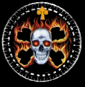 Flaming Skull Compass